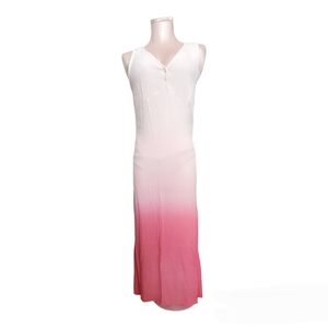 White and Pink Ombre Maxi Dress